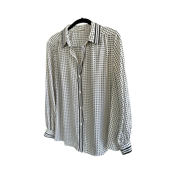 MAX STUDIO, WOMENS CHIC, BUTTON DOWN TOP IN BLACK & WHITE. NO SIZE - Picture 3 of 8